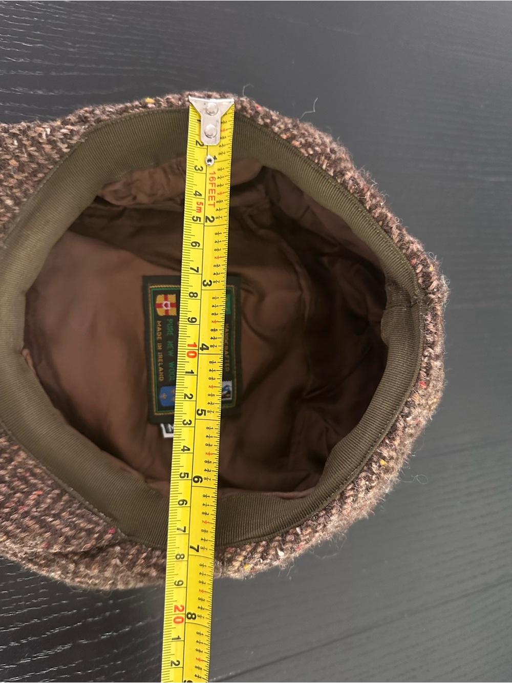 🌳 “Hanna Hats” ~ Brown Tweed Newsboy Cap - Picture 8 of 13